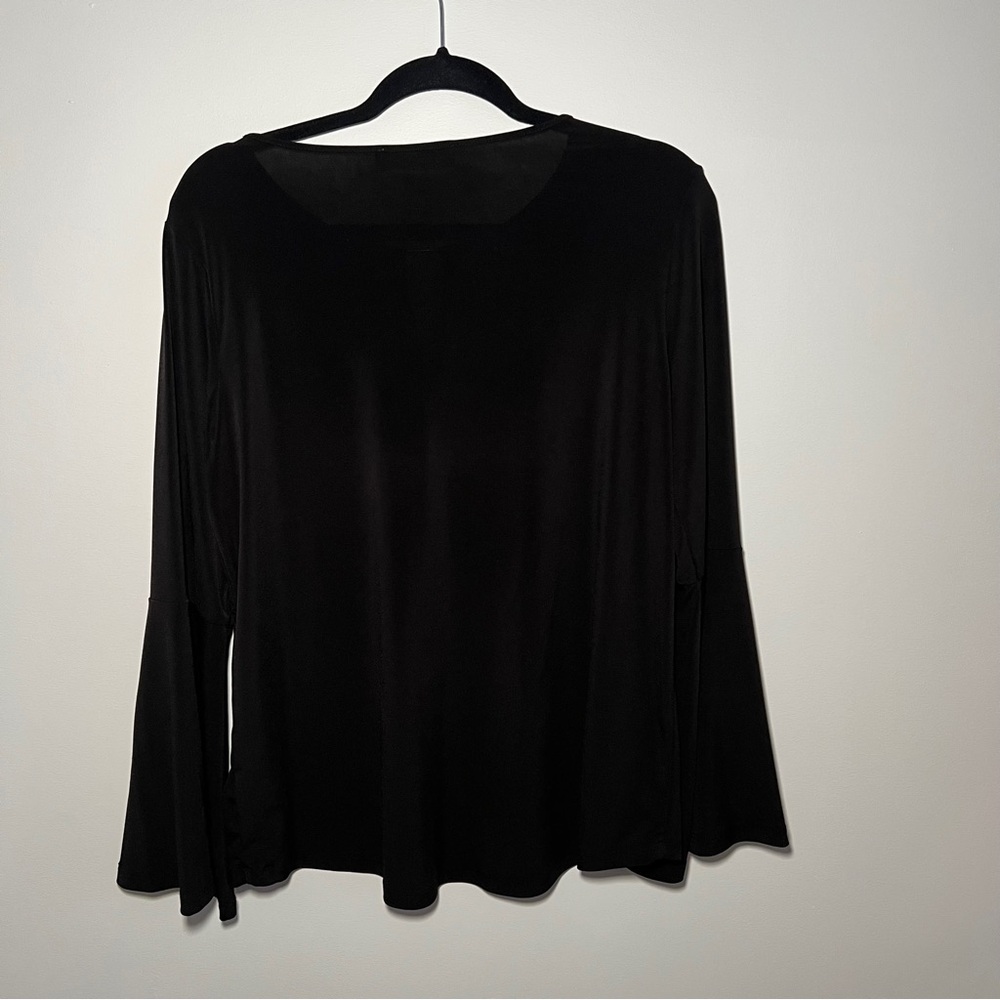 Michael Michael Kors Black Long Bell Sleeve Top with Keyhole Detail Size M - Picture 6 of 6